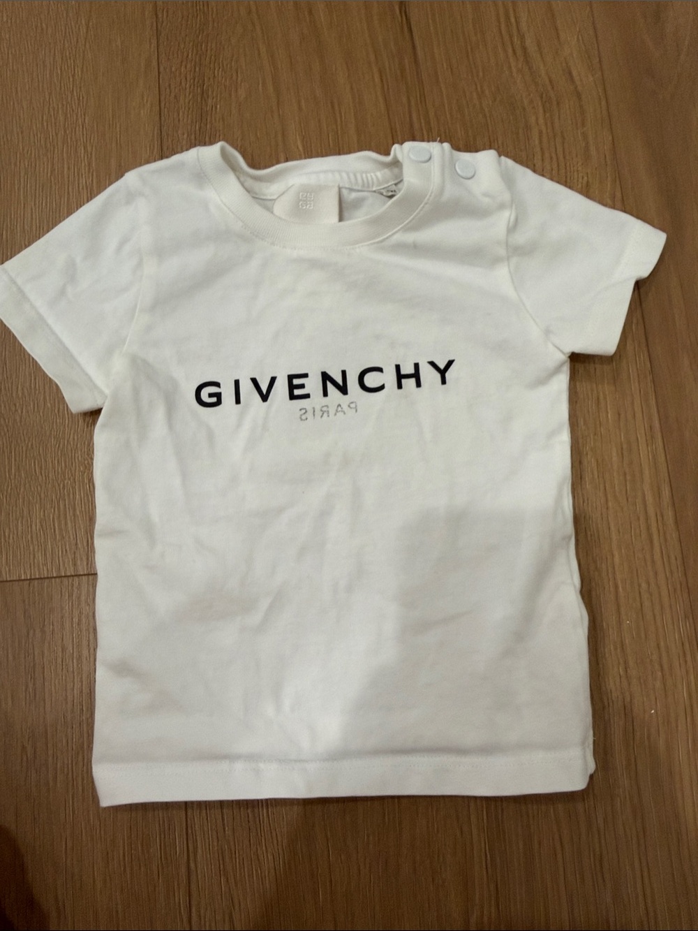 Givenchy White Tee with Black Logo for Kids